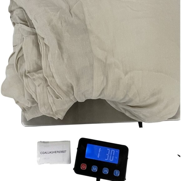 Massimo Dutti Womens Maxi Dress M Medium Beige Loose Cut Pleated 6623/623 NWT - Picture 11 of 11